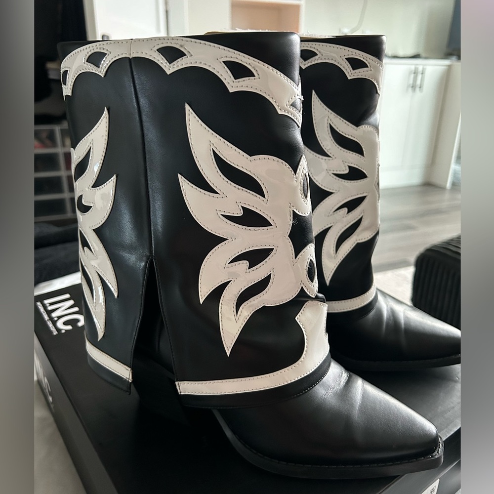 I.N.C Black cowboy boots.